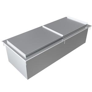 BK Resources BK-DIBL-4820 48"W x 20"D Stainless Steel Drop-in Ice Bin w/ Lid