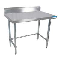 BK Resources 96"W x 30"D 14 Gauge Stainless Steel Open Base Work Table - QVTR5OB-9630 
