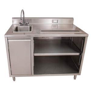 BK Resources BEVT-3048L 48inx30in Stainless Steel Beverage Table with Sink on Left 
