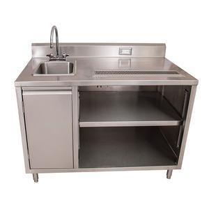 BK Resources BEVT-3072L 72inx30in Stainless Steel Beverage Table with Sink on Left 