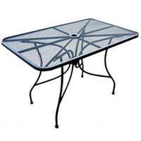 H&D Commercial Seating Outdoor Patio Dining Table 30in x 48in Steel Mesh Top - MT3048 