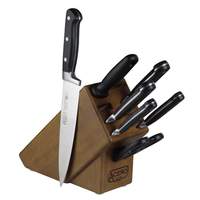 Winco Acero 8 Piece Forged Cutlery Set with Knife Block - KFP-BLKA 