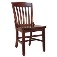 H&D Commercial Seating Wood Schoolhouse Back Banquet Chair with Wooden Seat - 8235 