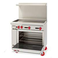 American Range 36in Commercial Gas Range with 36in Griddle & Standard Oven - AR-36G 