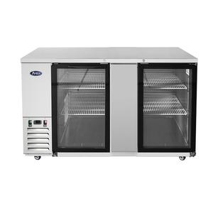 Atosa 68in Double Glass Door Stainless Steel Back Bar Refrigerator - MBB69GGR 