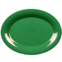 Thunder Group 9.5inx7.25in Green Oval Melamine Platters - 1dz - CR209GR 