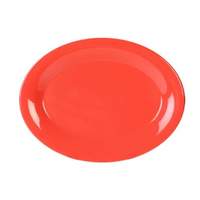 Thunder Group 9.5"x7.25" Orange Oval Melamine Platters - 1 Doz - CR209RD