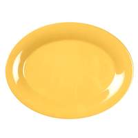 Thunder Group 9.5inx7.25in Yellow Oval Melamine Platters - 1dz - CR209YW 