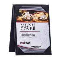 Winco 5inx7in Double Sided Black Table Tent Menu Sign - LMTD-57BK 