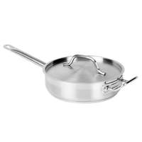 Thunder Group 3 Qt Stainless Steel Induction Saute Pan w/ Lid - SLSAP030