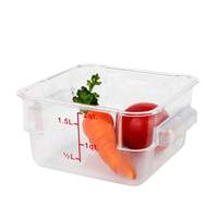 Thunder Group 2qt Clear Polycarbonate Square Food Storage Container - PLSFT002PC 