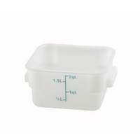 Thunder Group 2qt White Polyethylene Square Food Storage Container - PLSFT002PP 
