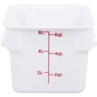Thunder Group 6 Qt White Polyethylene Square Food Storage Container - PLSFT006PP
