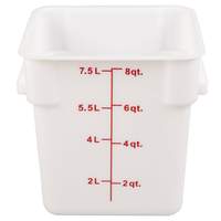 Thunder Group 8 Qt White Polyethylene Square Food Storage Container - PLSFT008PP
