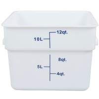 Thunder Group 12 Qt White Polyethylene Square Food Storage Container - PLSFT012PP