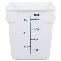 Thunder Group 18qt White Polyethylene Square Food Storage Container - PLSFT018PP 
