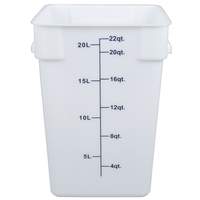 Thunder Group 22 Qt White Polyethylene Square Food Storage Container - PLSFT022PP