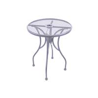 H&D Commercial Seating 24in Round Top Light Grey Outdoor Wrought Iron Table - OMT-24R-S