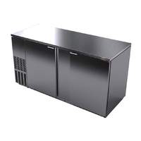 Fagor Refrigeration 70" Black Exterior Refrigerated Bar Cooler With Epoxy Rails - FBB-69S-N