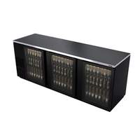 Fagor Refrigeration 96in Black Exterior Refrigerated Bar Cooler With 3 Doors - FBB-95G-N 