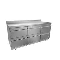 Fagor Refrigeration 73in Stainless Steel Undercounter Refrigerator With 6 Drawers - FUR-72-D6-N 