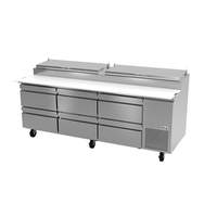 Fagor Refrigeration 93" Refrigerated Pizza Prep Table With Three Sections - FPT-93-D6