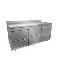 Fagor Refrigeration 73in Stainless Steel Three Section Worktop Refrigerator - FWR-72-D6-N 