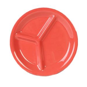 Thunder Group CR710RD Orange 10-1/4in 3 Compartment Melamine Plate - 1dz 