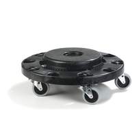 Carlisle Bronco Black Polyethylene Container Dolly w/ 3" Casters - 3691103