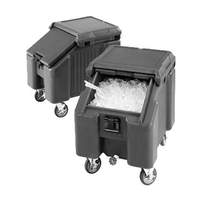 Cambro Sliding Lid Mobile Black Ice Caddy with 100lb Ice Capacity - ICS100L110 