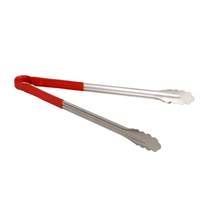 Thunder Group 16in One Piece Stainless Steel Utility Tong with Red Handle - SLTG816R 