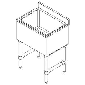 Falcon Food Service 24in X 21in Stainless Steel 20 Gauge Ice Bin with 80lb Capacity - IBC-2421 