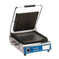 Globe 19in Stainless Steel Panini Grill, 14in x 10in Griddle Plate - GPGS1410 