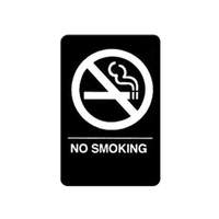 Winco 6" x 9" No Smoking Sign - Black Plastic - SGNB-601