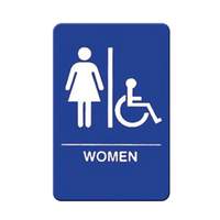 Winco 6in x 9in Women/Accessible Sign - Blue Plastic - SGNB-651B 