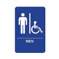 Winco 6" x 9" Men/Accessible Sign - Blue Plastic - SGNB-652B