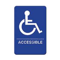 Winco 6in x 9in Handicap Accessible Sign - Blue Plastic - SGNB-653B 