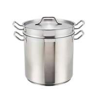 Winco 20qt Stainless Steel Induction Double Boiler with Lid - SSDB-20 