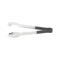 Winco 12in Stainless Steel Utility Tongs with Black Plastic Handle - UT-12HP-K 