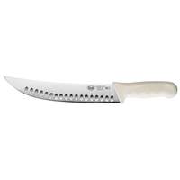 Winco Stäl 9.5" Stamped Cimeter Knife w/White Polypropylene Handle - KWP-93