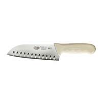 Winco StÃ¤l 10in Stamped Santoku Knife with White Polypropylene Handle - KWP-70 