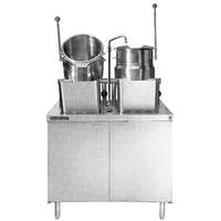Crown Steam 36" (2) 6 Gallon Direct Steam Kettle/Cabinet Assembly - DMT-6-6