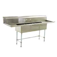 Eagle Group BlendPort 24x24 BPFC (3) Compartment Stainless Steel Sink - BPS-2472-3-24-FC 