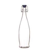 Libbey 1 Liter Glass Water Bottle w/ BLUE Wire Bail Lid - 13150020