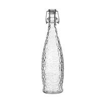 Libbey 1 Liter Glacier Glass Bottle w/ CLEAR Wire Bail Lid - 13150120