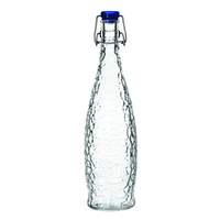 Libbey 1 Liter Glacier Glass Bottle w/ BLUE Wire Bail Lid - 13150122