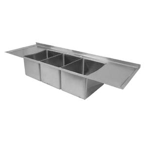 GSW USA 60" x 18" Stainless Steel Drop-In Three Compartment Sink - SH12123DDN