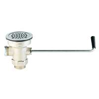 T&S Brass Waste Drain Valve with Long Twist Handle - 3in Sink Opening - B-3942-XL 