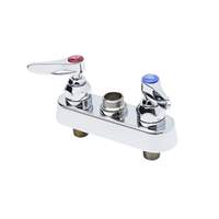 T&S Brass 4in Deck Mount Workboard Faucet with Check Valves - B-1110-CR-LN 