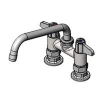 T&S Brass 4in Deck Mount Mixing Faucet with 8in Swivel Spout - 5F-4DLX08 